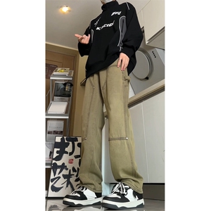 春秋现货伐木工装牛仔裤男宽松直筒GK07-P55-限价68图片