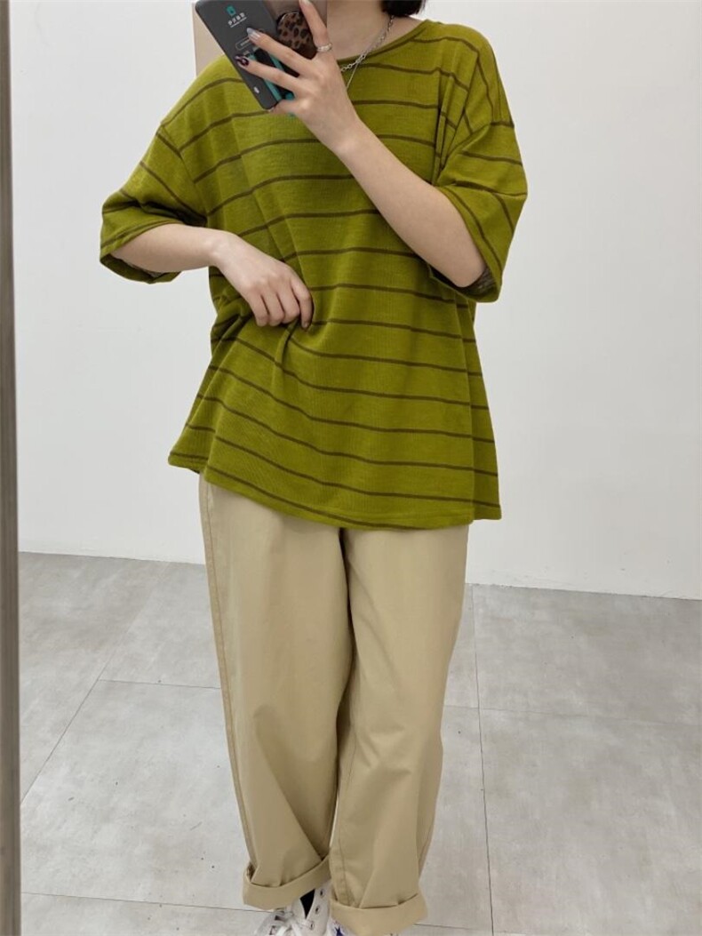 夏季新款，条纹T恤，女装T恤，虫七