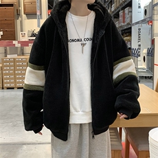现货2021冬季羊羔绒外套ins加厚服韩版宽松chic衣W1749-P58，男装棉衣，星座512-4