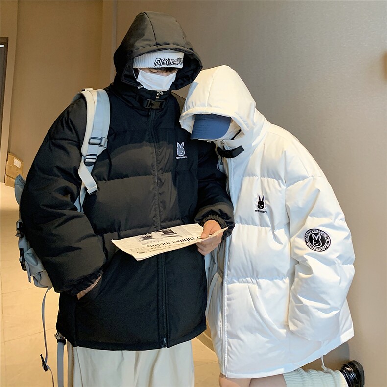 情侣装冬装新品小兔刺绣宽松男士棉衣情侣棉服外套G1035P128女,男装棉衣,电商A339