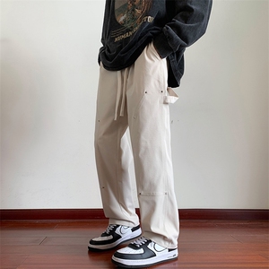 KP830 P55美式潮流休闲裤男港风宽松直筒拖地裤束脚裤卫裤图片