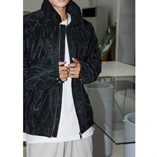 2026港风流光纹褶皱撞色面料大码M-5XL夹克男外套JK77866P75控118，男装夹克，星座227-7