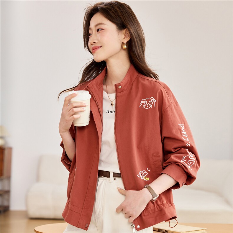 2026春秋季时尚简约显瘦休闲百搭潮流短撞色外套，女装短外套，独衣靓