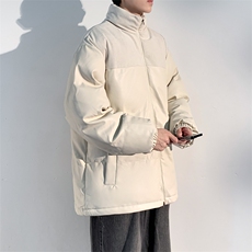 加大码得物直播品质~M-6XLPU皮拼接棉衣银狐绒外套3616特P95，男装棉衣，电商A309