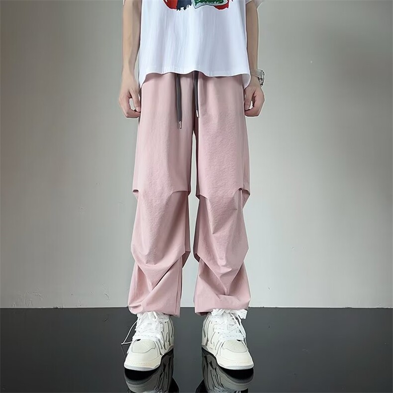 美式褶皱裤子男夏季速干运动降落伞兵裤直筒宽松休闲裤AK411-P38,男装休闲裤,星座1008