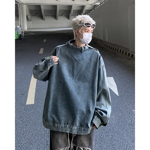 2024新款水洗套头夹克潮牌痞帅外套立领长袖卫衣现货 W8315-P55图片