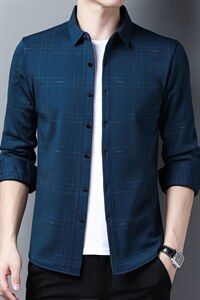 Z3205男式2023冬季新款长袖加绒衬衫修身免烫衬衣P85，男装衬衫，电商B360