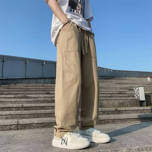 工装裤男韩版潮流束脚帅气文艺2026夏季新款ins宽松长裤K3751-P39图片