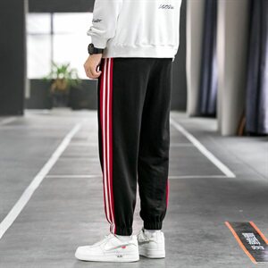 2021春秋季新款休闲裤男宽松九分裤条纹裤子小脚裤潮牌DS881T图片