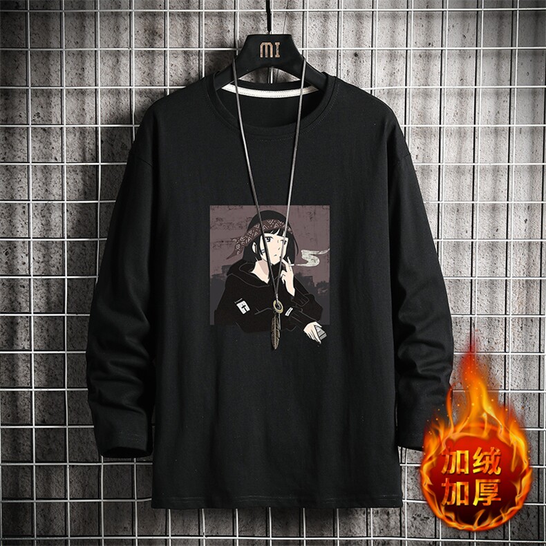 TX3122-P25加绒-P35纯长袖t恤男大码圆领打底衫体恤上衣服,男装T恤,电商A040A