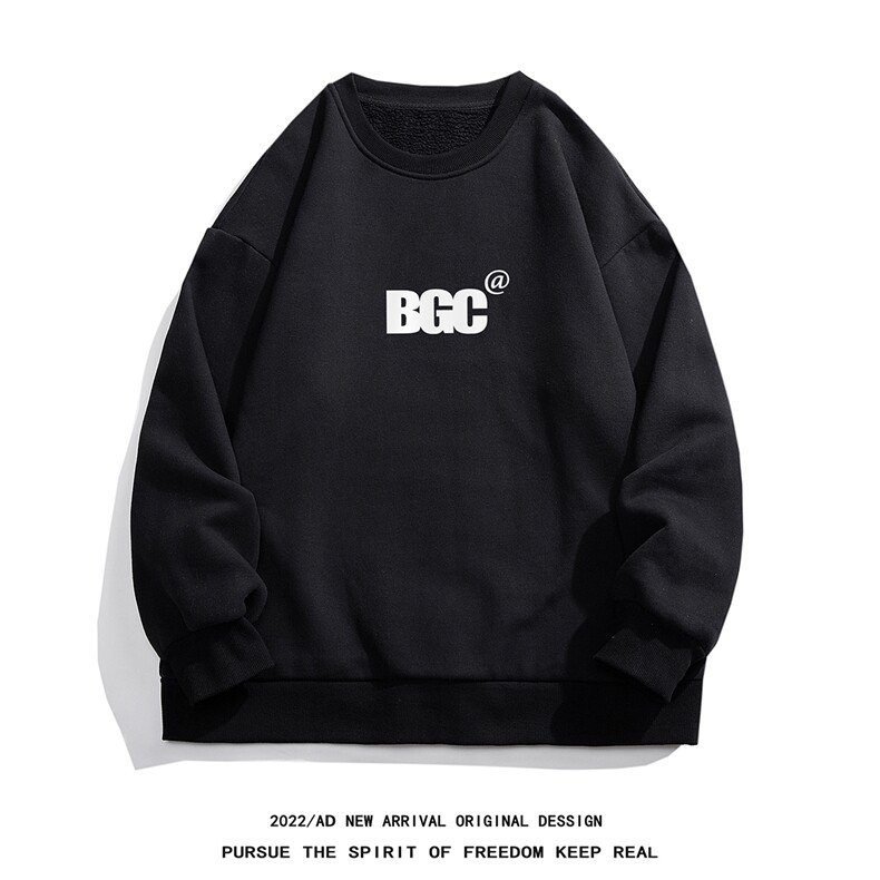 白底 22秋季新款简约BGC字母印花百搭圆领重磅卫衣 W1021P30控48图片