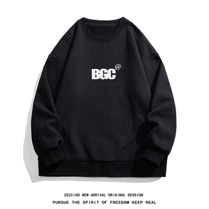 白底 22秋季新款简约BGC字母印花百搭圆领重磅卫衣 W1021P30控48图片