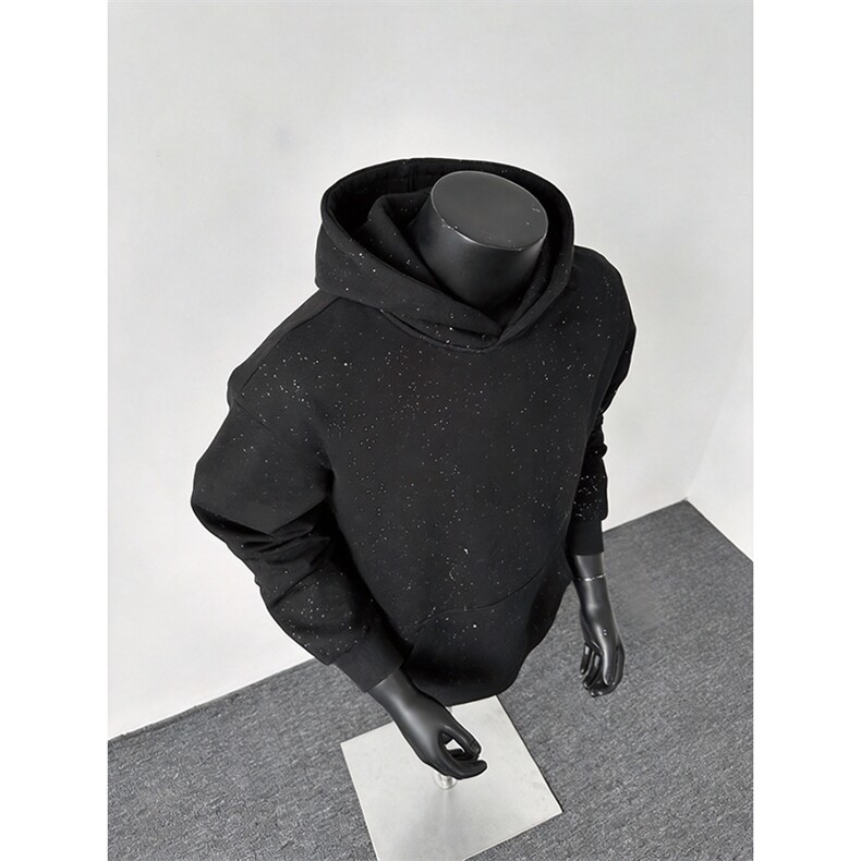 抖音得物高品质二开26春装美式高街结构满天星连帽卫衣外套CM10,女装短外套,电商A486