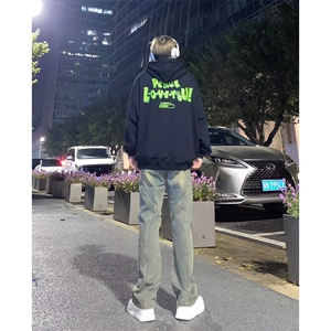 博主图黄泥牛仔裤男秋冬设计感微喇cleanfit裤子-KZA45-P65图片