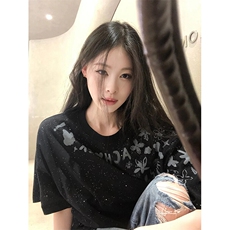 万针全刺绣工艺抖音得物高品质260克重磅纯棉双纱美式高街短袖T恤，男装T恤，电商A486