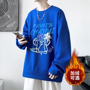 华夫格卫衣！2023秋冬新款男士潮流圆领百搭长袖HWY15P30加绒P40图片