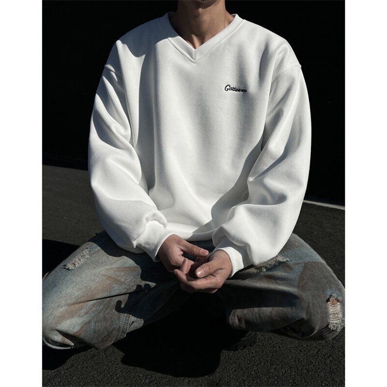 刺绣v领卫衣男 cp120-特p40图片