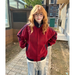 抖音得物高品质 美式高街重磅结构设计拼接织带立领卫衣外套 CM42图片