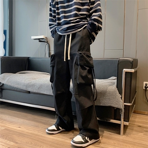 03纯色工装裤男时尚简约宽松直筒大口袋休闲裤XZ211-1-K2202-P65图片