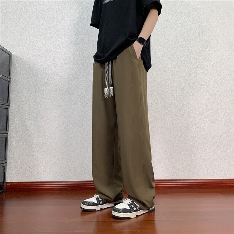 辑明线冰丝休闲裤 K112模特地板景 92%聚酯纤维8%氨纶(S-2XL)TP25图片
