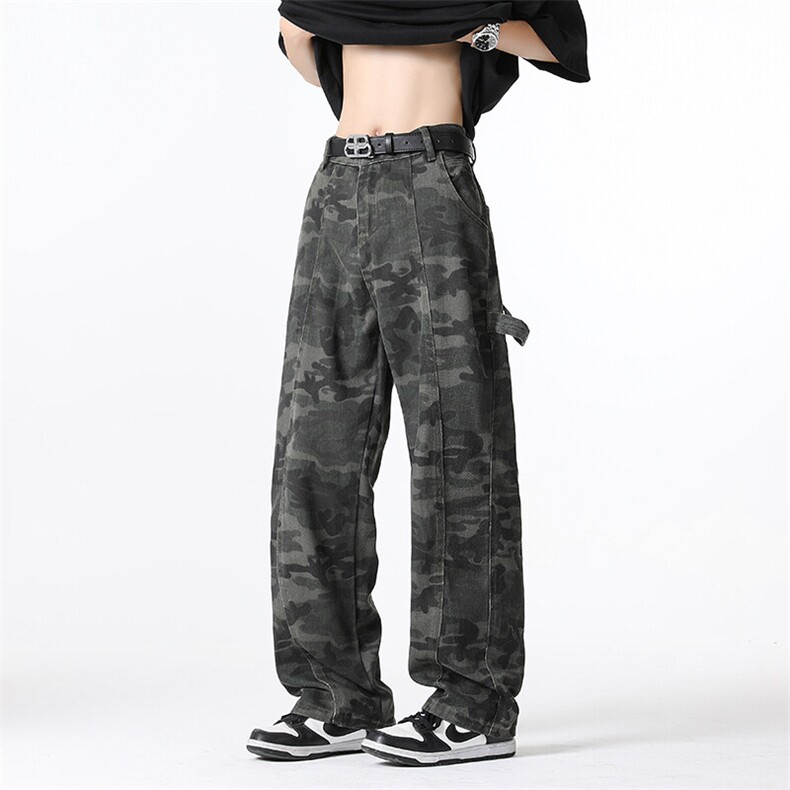 TP33美式ins高街hiphop迷彩水洗伐木裤,男装牛仔裤,星座302A-2