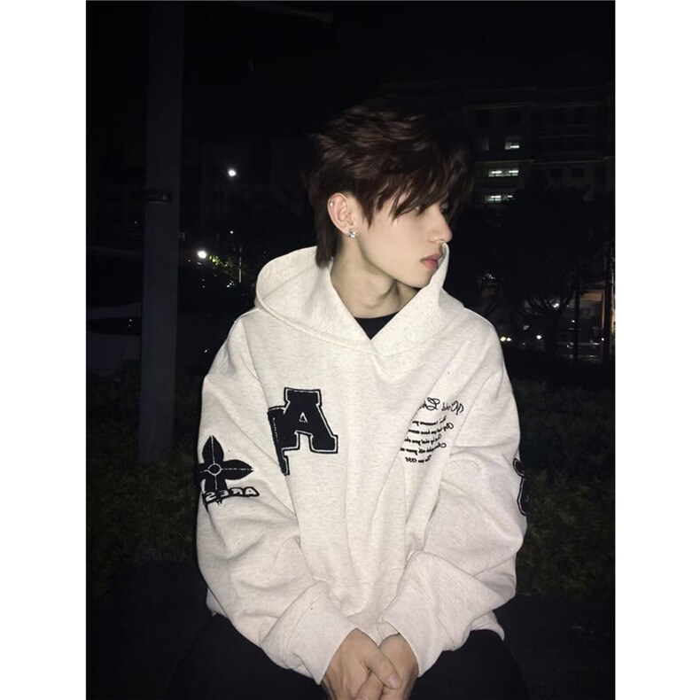 慵懒百搭气质卫衣日系文艺时尚新款原宿流行简约潮流WY910R,男装卫衣,星座208-5