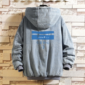 NM53033-P140牛仔外套男大码加厚加绒衣男羊羔毛服男