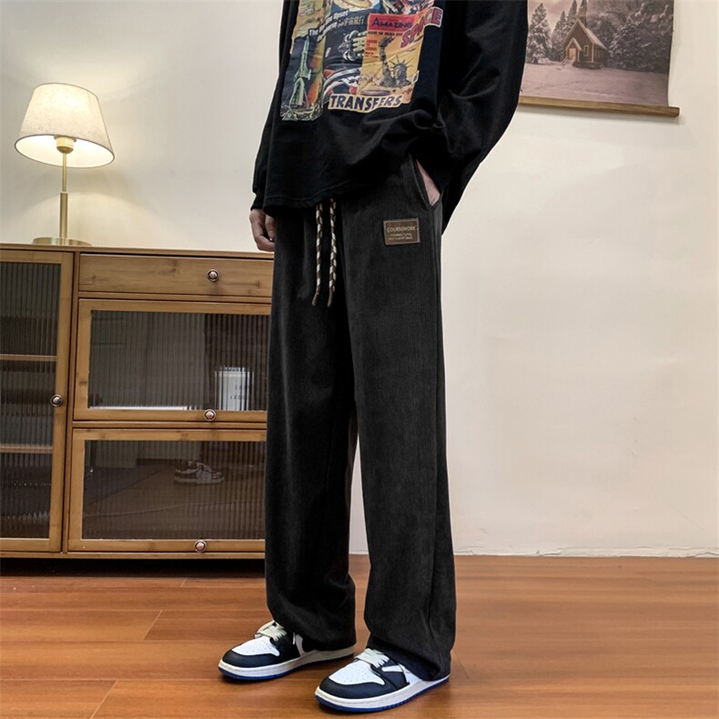 高品质秋款男休闲裤灯芯绒贴标直筒宽松长裤h908P35,男装休闲裤,星座1013-1