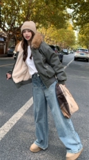 【主推】可脱卸毛领座山雕派克服宽松夹克外套A353-P155-K235，女装棉衣/棉服，2D148