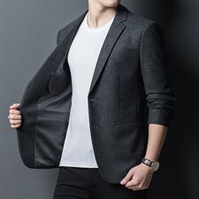 中年西服男士外套2023春秋季新款休闲宽松小西装商务上衣潮流男装，男装西服，电商B212（原钱塘6029）