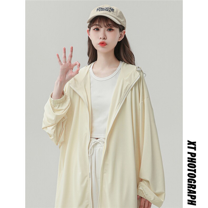 中性！2025年夏季防晒衣港风宽松大码防晒服外套女C213-23050-P58,女装防晒衣,电商C213(原B265)