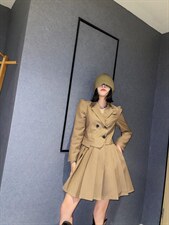 风衣连衣裙，女装风衣，精典蓝月