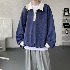 现货WY10159-特P50控88美式复古撞色解构拼接大码男宽松情侣卫衣，男装卫衣，电商A059