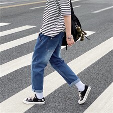 春秋牛仔裤修身直筒韩版潮流百搭休闲裤子男生微弹九分裤K931-p35图片