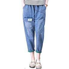 哥第品牌专柜短袖女2025年夏季新款中年妈妈宽松时尚T恤休闲，女装牛仔裤，叶笙衣