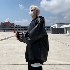卫衣男款春秋季美式高街高级感炸街宽松休闲皮衣外套JK08538-P60，男装夹克，星座308B-1