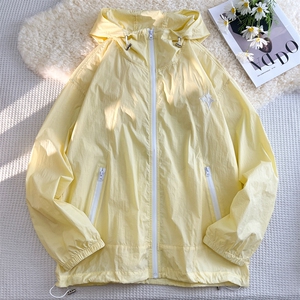 夏季薄款防晒衣男韩版潮流连帽刺绣个性2026新款ins外套W4849-P42图片