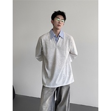 深度库存WY5506-P48控68加绒P58控78假两件衬衫领休闲长袖卫衣，男装衬衫，电商D232