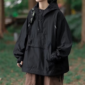 春秋季日系户外登山冲锋衣外套男潮牌机能工装连帽夹克 W7871-P55图片