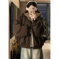 两面穿现货重磅短款座山雕棉衣男女双面穿毛毛绒棉服加厚外套，男装棉衣，电商A486