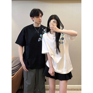 万针全刺绣解构设计260克重磅双纱纯棉高品质美式高街短袖T恤特39图片
