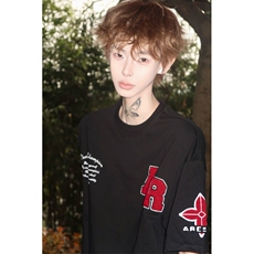 【有货】BK904CC-特P35美式重工刺绣短袖T恤男女，男装T恤，星座1007（原301D）
