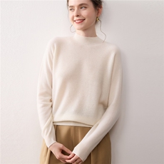 秋冬纯山羊绒衫女半高领七针加厚插肩针织打底衫套头毛衣宽松内搭，女装针织衫/毛衣，暖绒情旗舰店