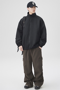 新款中性风户外夹克男立领纯色上衣冲锋衣外套DSA157B-JK7822-P60图片