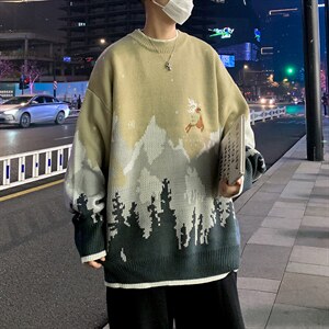 新款学院风圣诞宽松百搭长袖毛衣冬季圆领套头上衣针织衫M481-P42图片