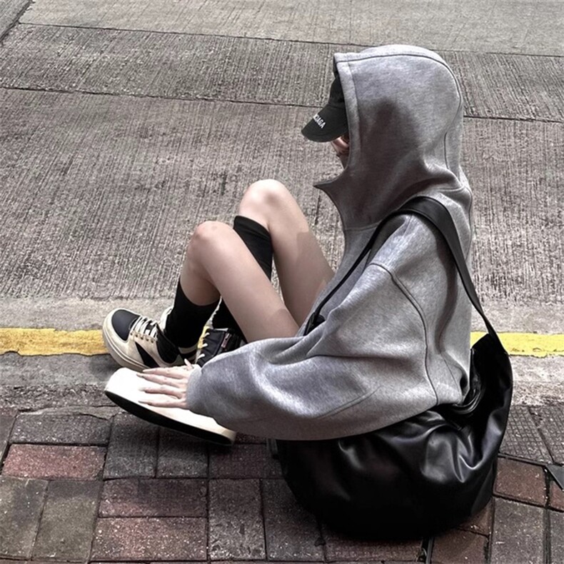 抖音得物高品质二开25秋冬美式高街重磅结构高领连帽卫衣外套W62,男装卫衣,电商A486