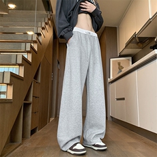 休闲裤男秋季新款港风宽松高品质华棉复合牛奶丝长裤K8558-特P40，男装休闲裤，星座214-9