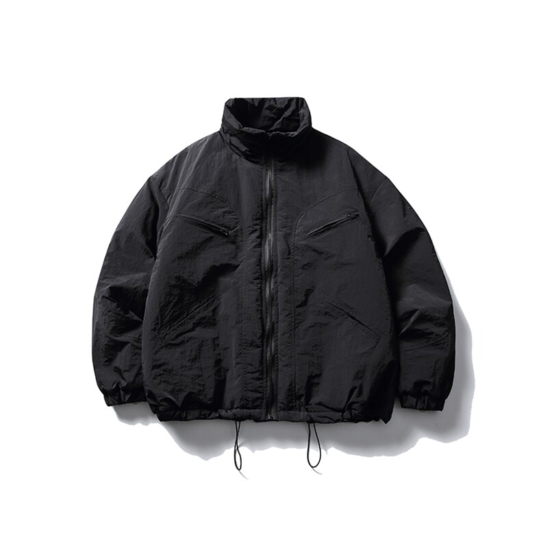 南夏乔装2025冬季新款日系纯色不规则口袋立领棉衣情侣休闲棉服男图片