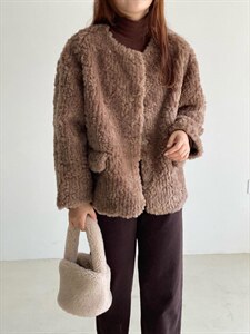 韩系皮毛一体外套,其它,土布鱼