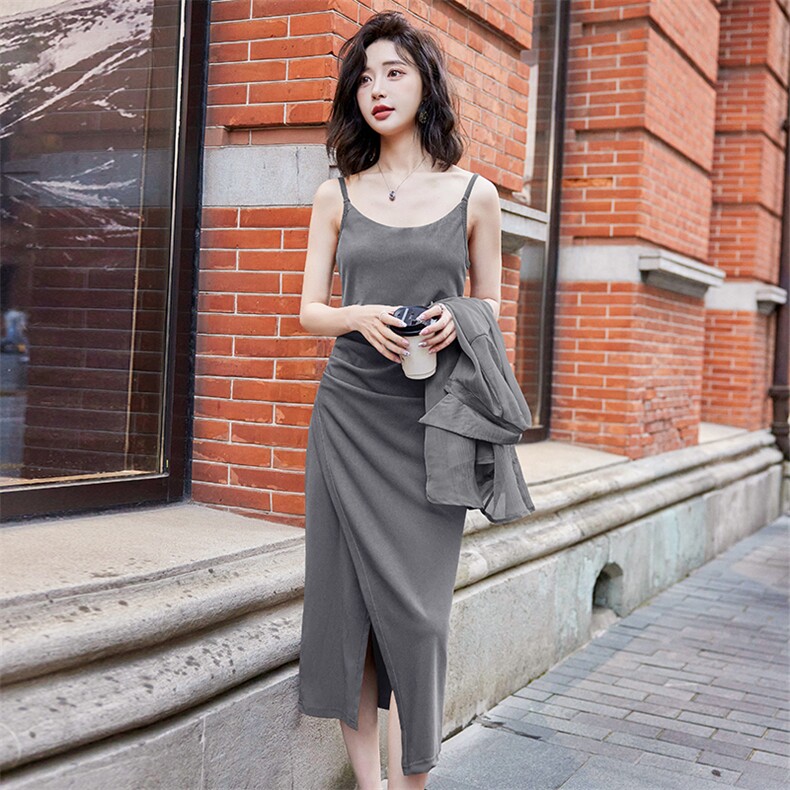 夏季新款防晒服+吊带连衣裙两件套显瘦气质套装,女装套装/套裙,鑫慧